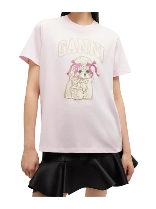 GANNIT-shirt girocollo Ganni | A1050062868 CHALK PINK